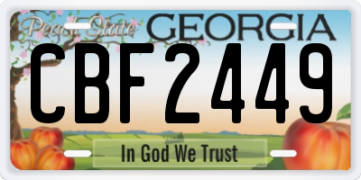 GA license plate CBF2449