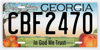 GA license plate CBF2470