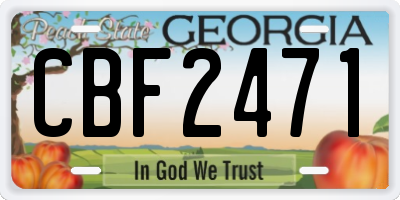 GA license plate CBF2471