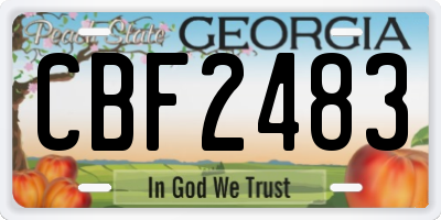 GA license plate CBF2483