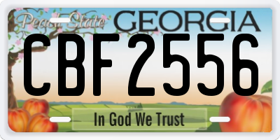 GA license plate CBF2556