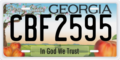 GA license plate CBF2595
