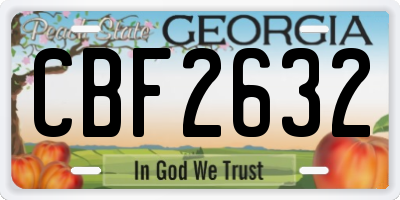 GA license plate CBF2632