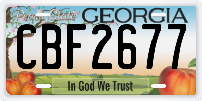 GA license plate CBF2677