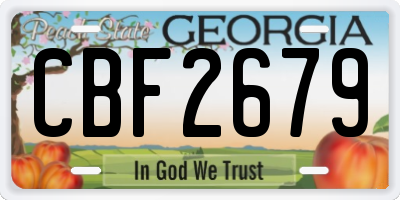 GA license plate CBF2679