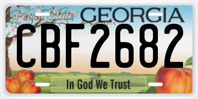 GA license plate CBF2682