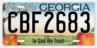 GA license plate CBF2683