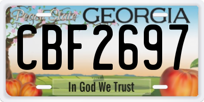 GA license plate CBF2697