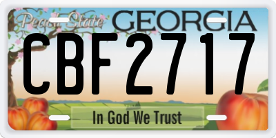 GA license plate CBF2717