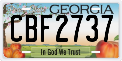 GA license plate CBF2737