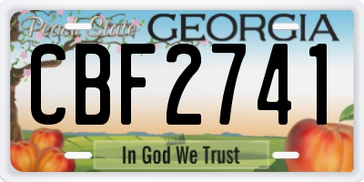 GA license plate CBF2741