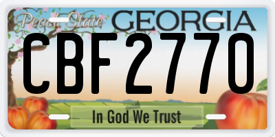 GA license plate CBF2770