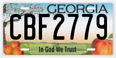 GA license plate CBF2779
