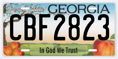 GA license plate CBF2823