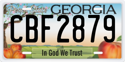GA license plate CBF2879