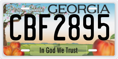 GA license plate CBF2895