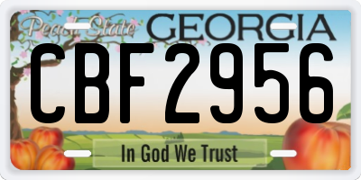 GA license plate CBF2956