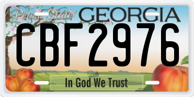 GA license plate CBF2976