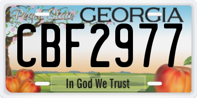 GA license plate CBF2977