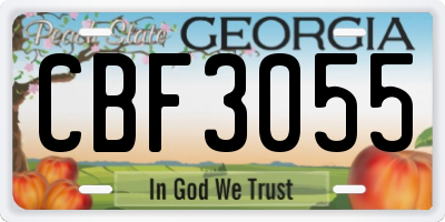 GA license plate CBF3055