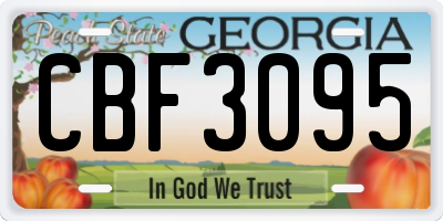 GA license plate CBF3095