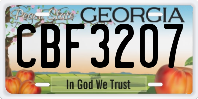 GA license plate CBF3207