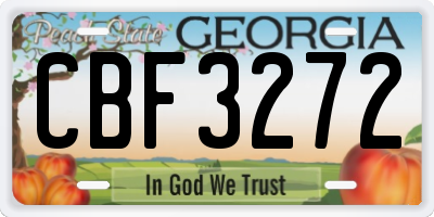 GA license plate CBF3272