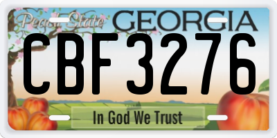 GA license plate CBF3276