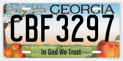 GA license plate CBF3297