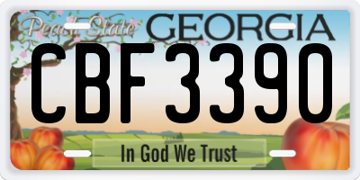 GA license plate CBF3390