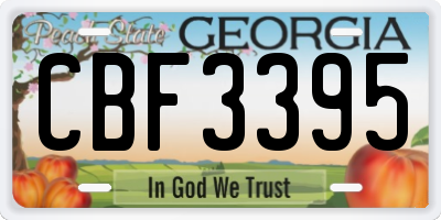GA license plate CBF3395