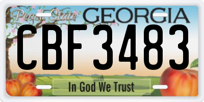 GA license plate CBF3483