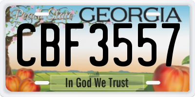 GA license plate CBF3557