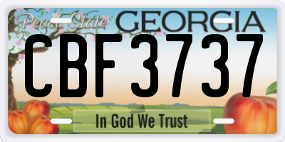 GA license plate CBF3737