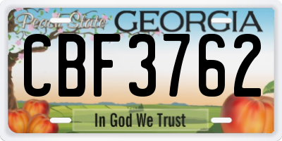 GA license plate CBF3762
