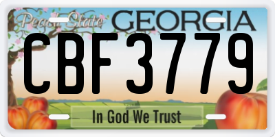 GA license plate CBF3779