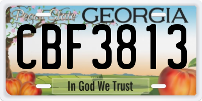 GA license plate CBF3813