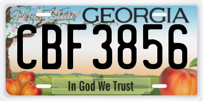 GA license plate CBF3856