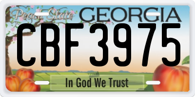 GA license plate CBF3975