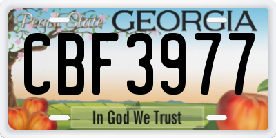 GA license plate CBF3977