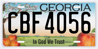 GA license plate CBF4056