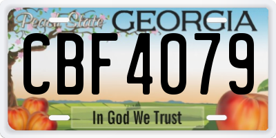 GA license plate CBF4079