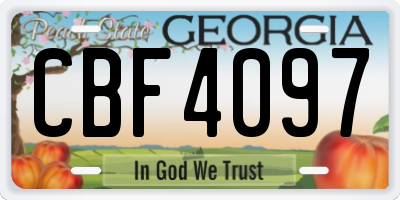 GA license plate CBF4097