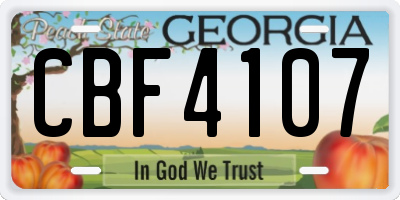 GA license plate CBF4107