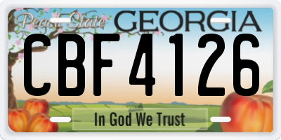 GA license plate CBF4126
