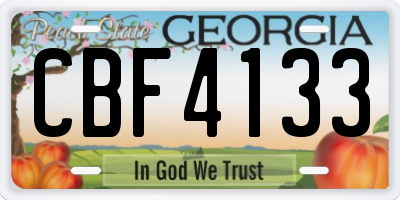 GA license plate CBF4133