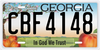 GA license plate CBF4148