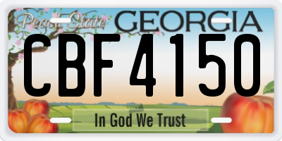 GA license plate CBF4150