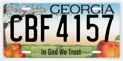 GA license plate CBF4157