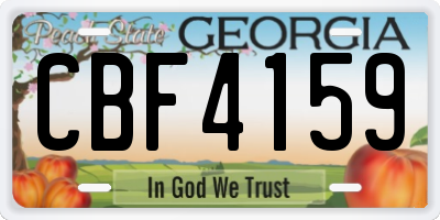 GA license plate CBF4159